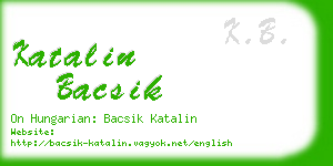 katalin bacsik business card